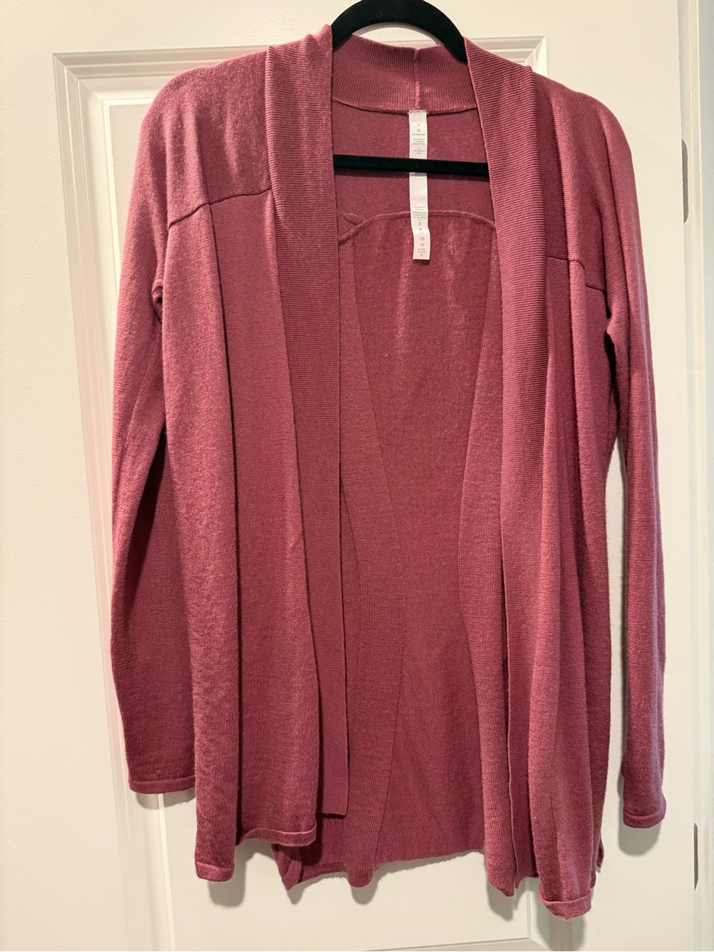 lululemon athletica Open-Front Cardigan in Rose Mauve